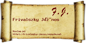 Frivalszky János névjegykártya