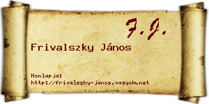 Frivalszky János névjegykártya