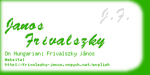 janos frivalszky business card