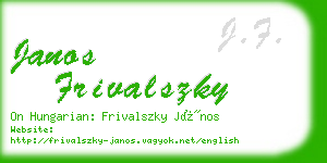 janos frivalszky business card
